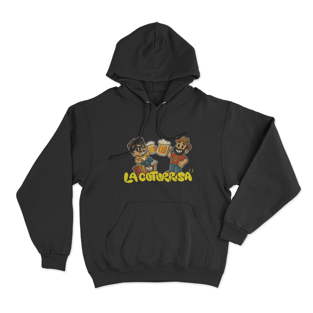 La Cotorrisa Beer Toast Friends Unisex Hoodie Black La Cotorrisa Beer Toast Friends Unisex Hoodie Black