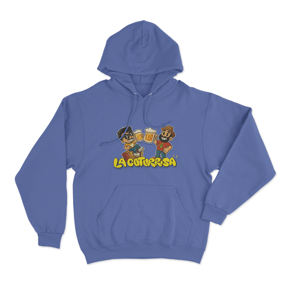 La Cotorrisa Beer Toast Friends Unisex Hoodie Blue La Cotorrisa Beer Toast Friends Unisex Hoodie Blue