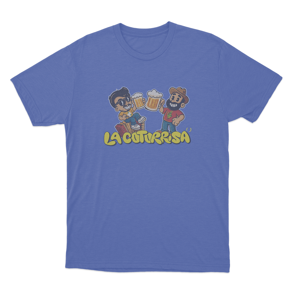 La Cotorrisa Beer Toast Friends Unisex T Shirt Blue La Cotorrisa Beer Toast Friends Unisex T Shirt Blue