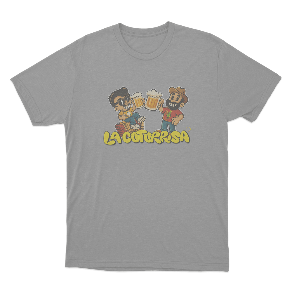 La Cotorrisa Beer Toast Friends Unisex T Shirt Grey La Cotorrisa Beer Toast Friends Unisex T Shirt Grey