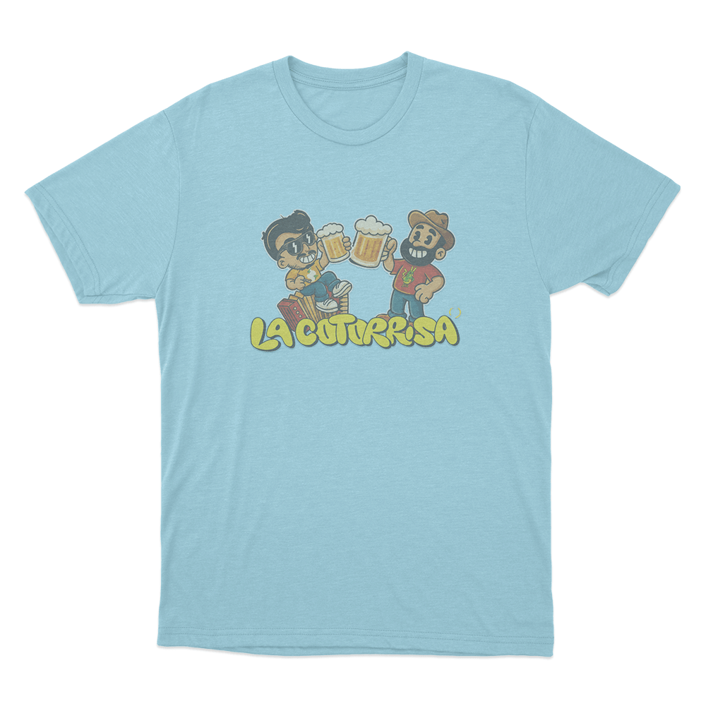 La Cotorrisa Beer Toast Friends Unisex T Shirt Sky Blue La Cotorrisa Beer Toast Friends Unisex T Shirt Sky Blue