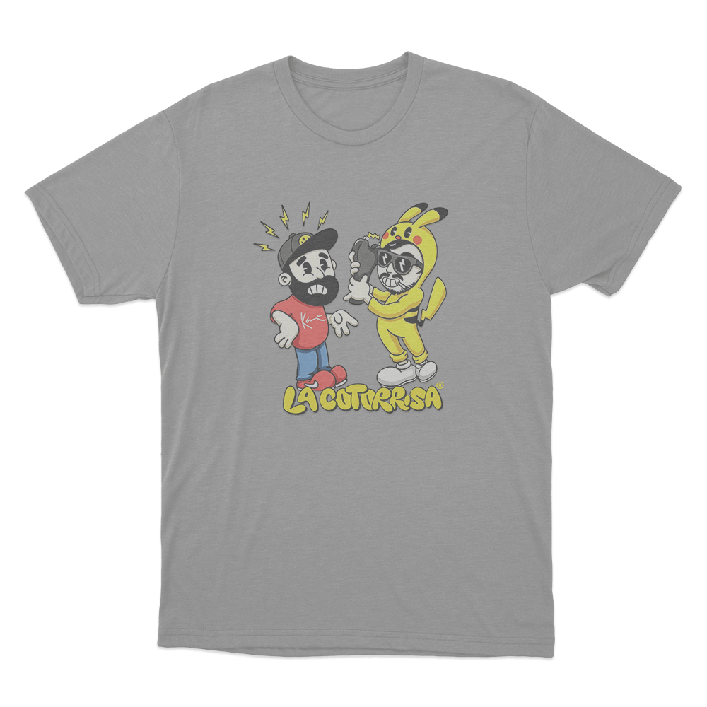 La Cotorrisa Cartoon Duo Unisex T Shirt Grey La Cotorrisa Cartoon Duo Unisex T Shirt Grey