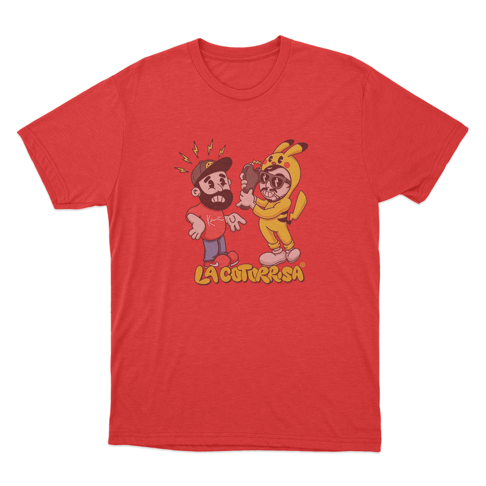 La Cotorrisa Cartoon Duo Unisex T Shirt Red La Cotorrisa Cartoon Duo Unisex T Shirt Red