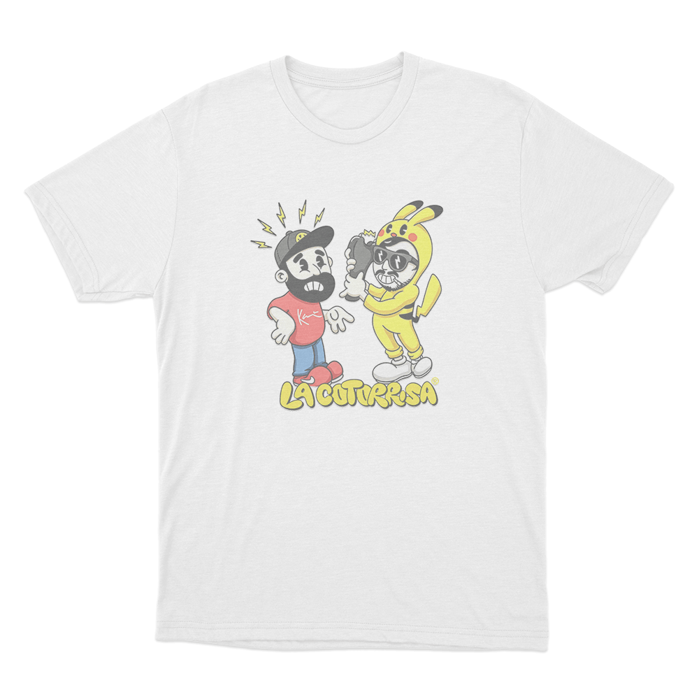 La Cotorrisa Cartoon Duo Unisex T Shirt White La Cotorrisa Cartoon Duo Unisex T Shirt White