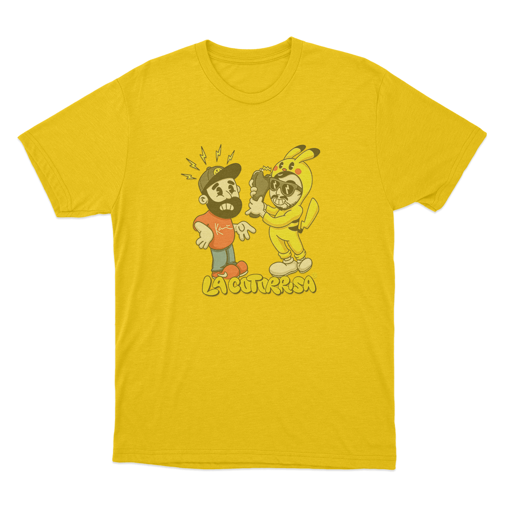 La Cotorrisa Cartoon Duo Unisex T Shirt Yellow La Cotorrisa Cartoon Duo Unisex T Shirt Yellow