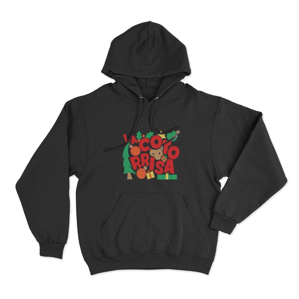 La Cotorrisa Christmas Celebration Unisex Hoodie Black La Cotorrisa Christmas Celebration Unisex Hoodie Black