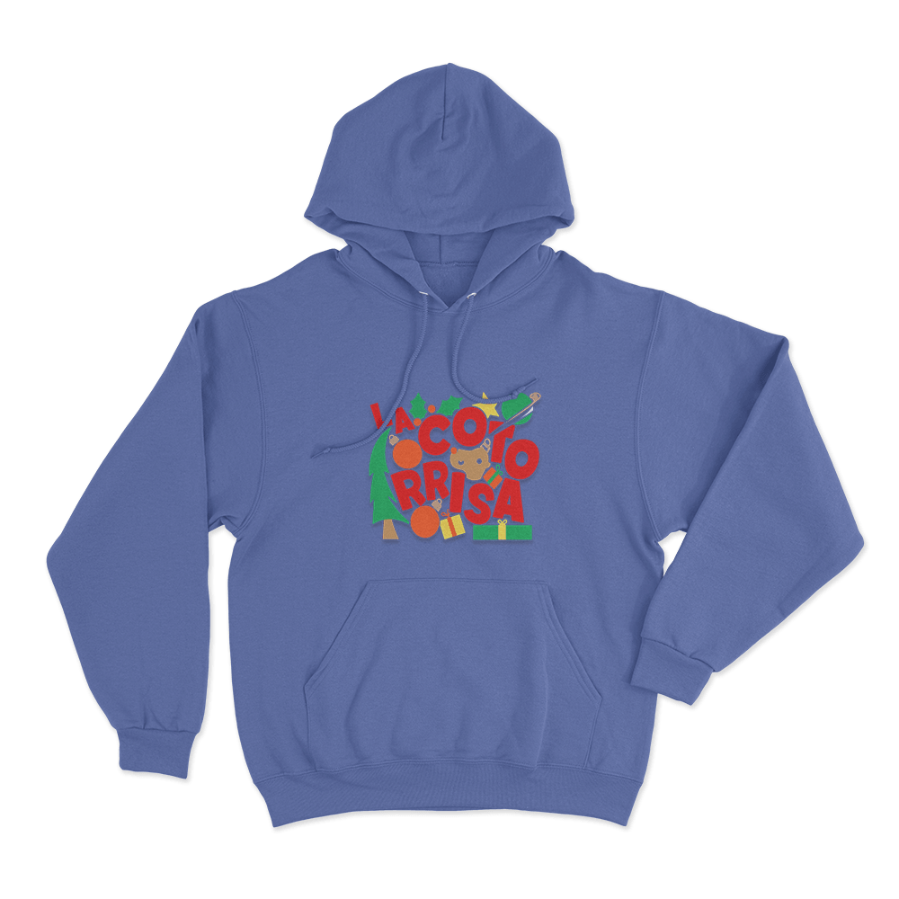 La Cotorrisa Christmas Celebration Unisex Hoodie Blue La Cotorrisa Christmas Celebration Unisex Hoodie Blue