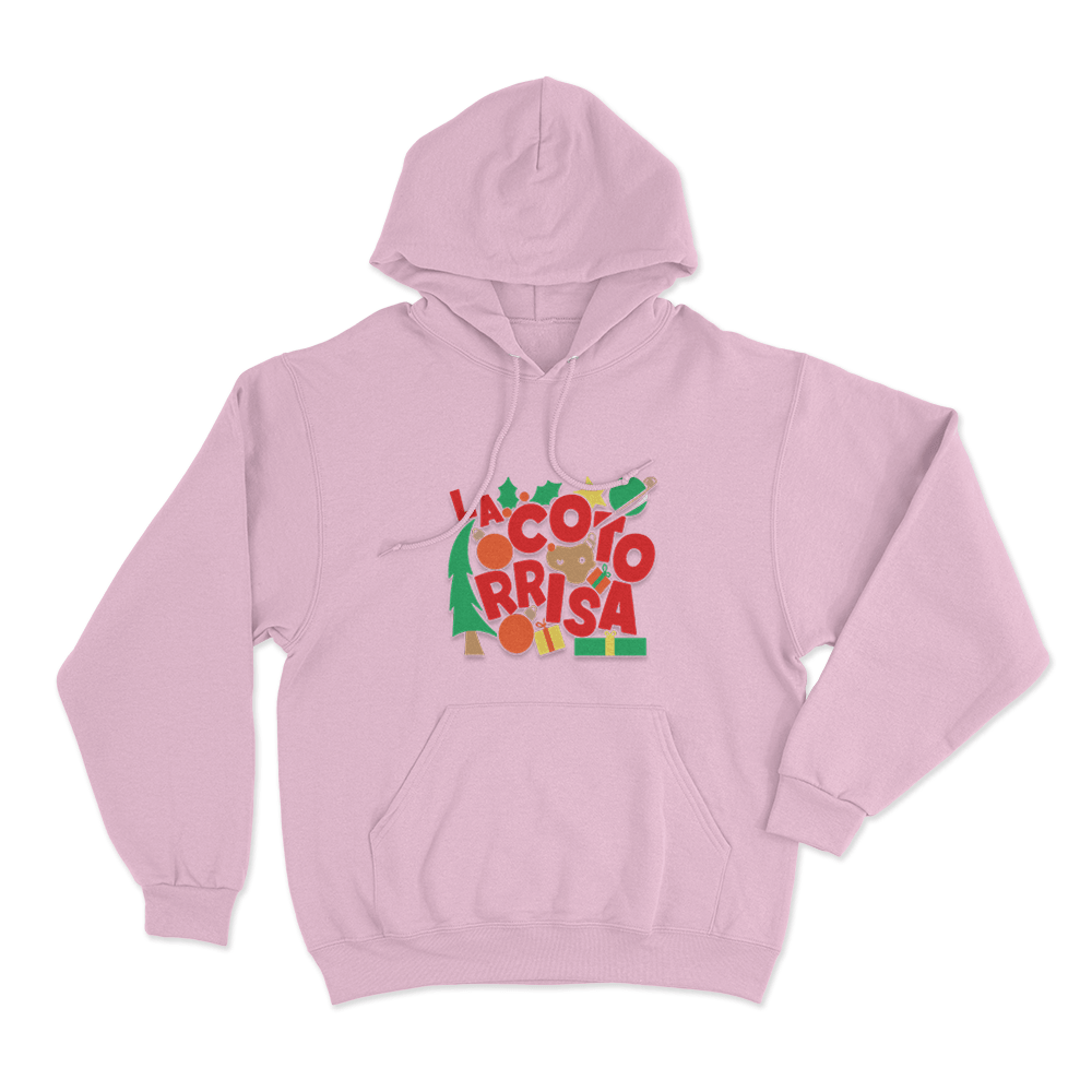 La Cotorrisa Christmas Celebration Unisex Hoodie Pink La Cotorrisa Christmas Celebration Unisex Hoodie Pink