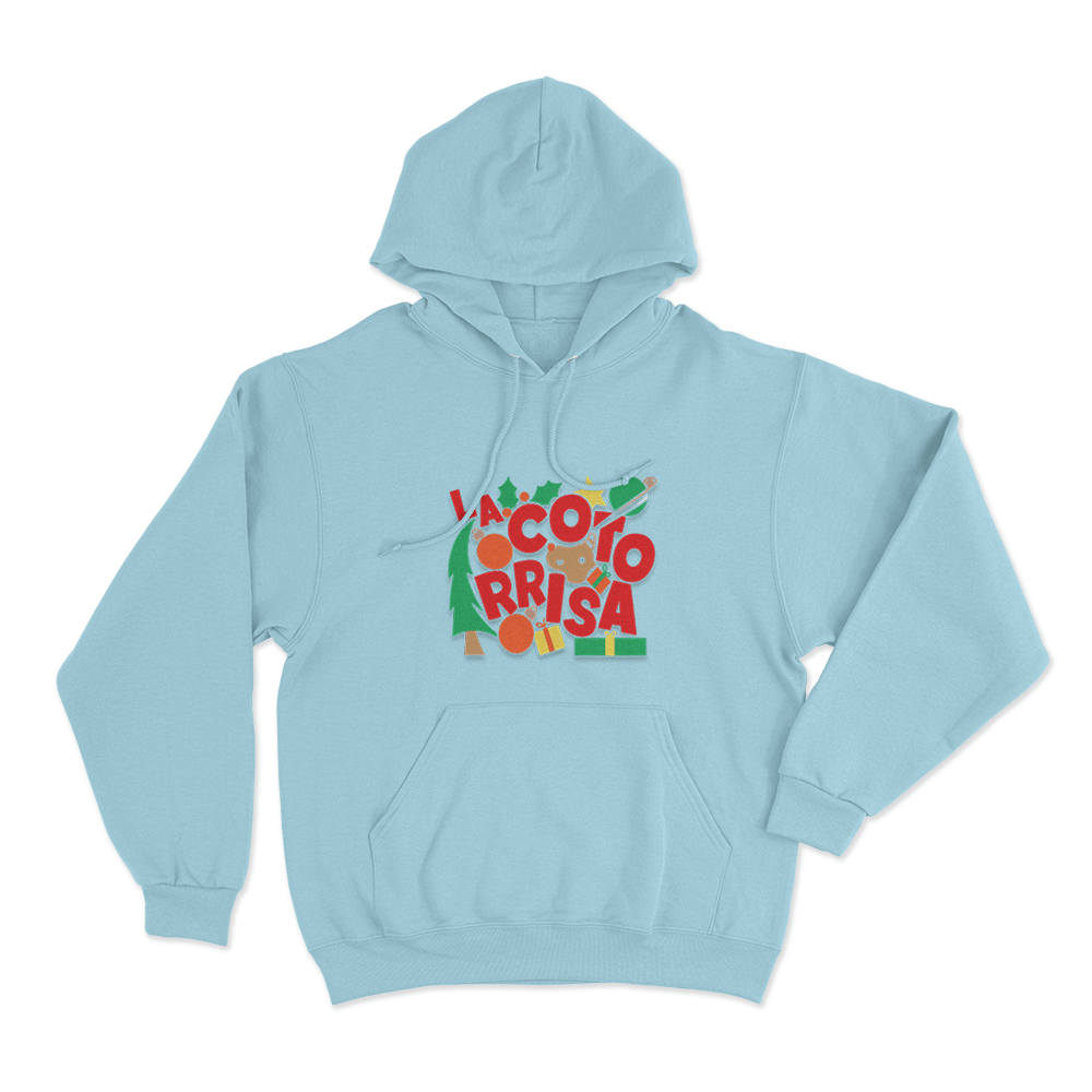 La Cotorrisa Christmas Celebration Unisex Hoodie Sky Blue La Cotorrisa Christmas Celebration Unisex Hoodie Sky Blue